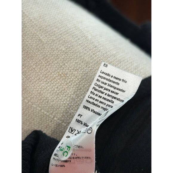 AMUSE SOCIETY Crop Top Sz L Black Embroidered Button Up Off The Shoulder Boho - Picture 9 of 10